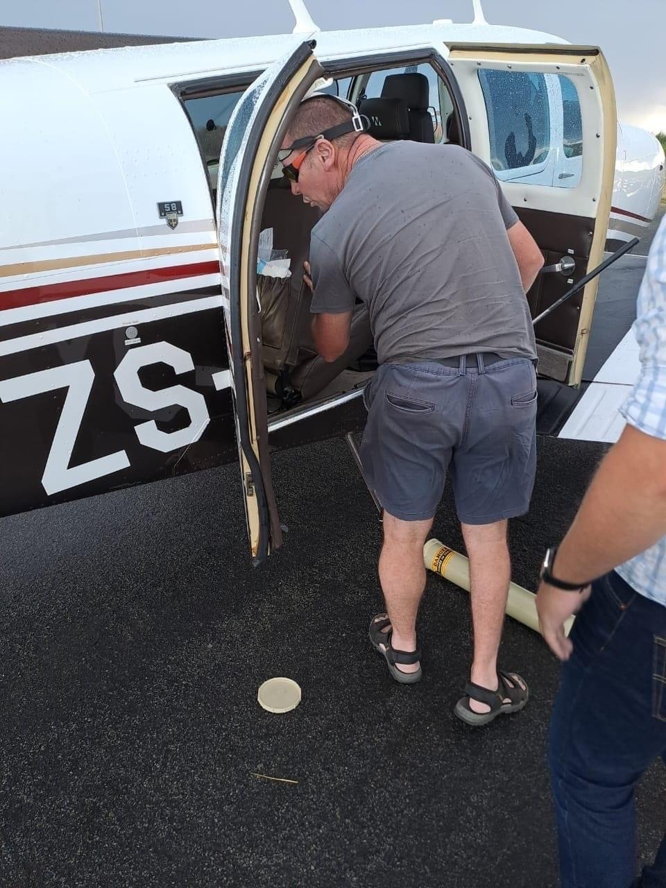 The pilot is forced to make an emergency landing after discovering something terrifying