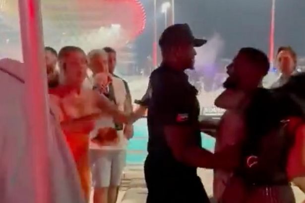 F1 enthusiasts fought each other using champagne bottles at a VIP party in Abu Dhabi