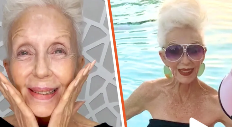 A 73-year-old gray-haired woman who has been criticized for not being age-appropriate poses in a swimsuit in response to criticism ➤ Buzzday.info