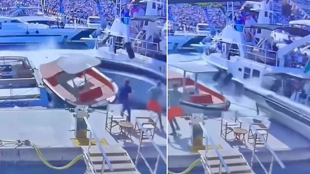See the most expensive crash: Speedboat smashes into superyacht