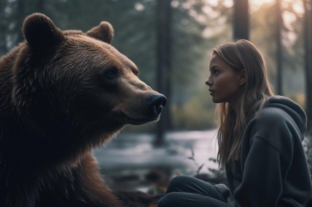 Une femme suit un ours dans la forêt après qu’il se soit approché d’elle de façon inattendue à l’arrêt de bus ➤ Buzzday.info