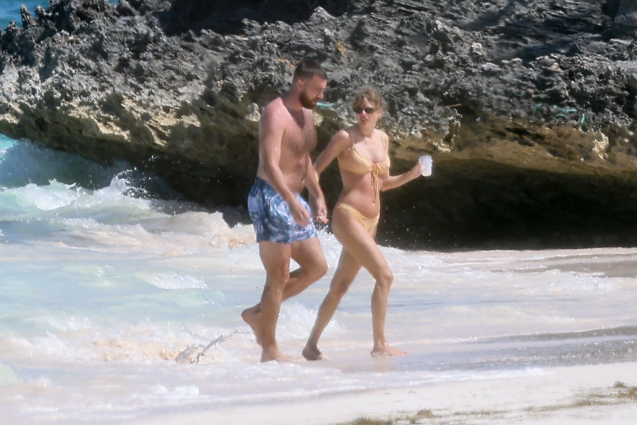 Taylor Swift’s perfect yellow bikini from her Bahamas trip with Travis Kelce is somehow still in stock