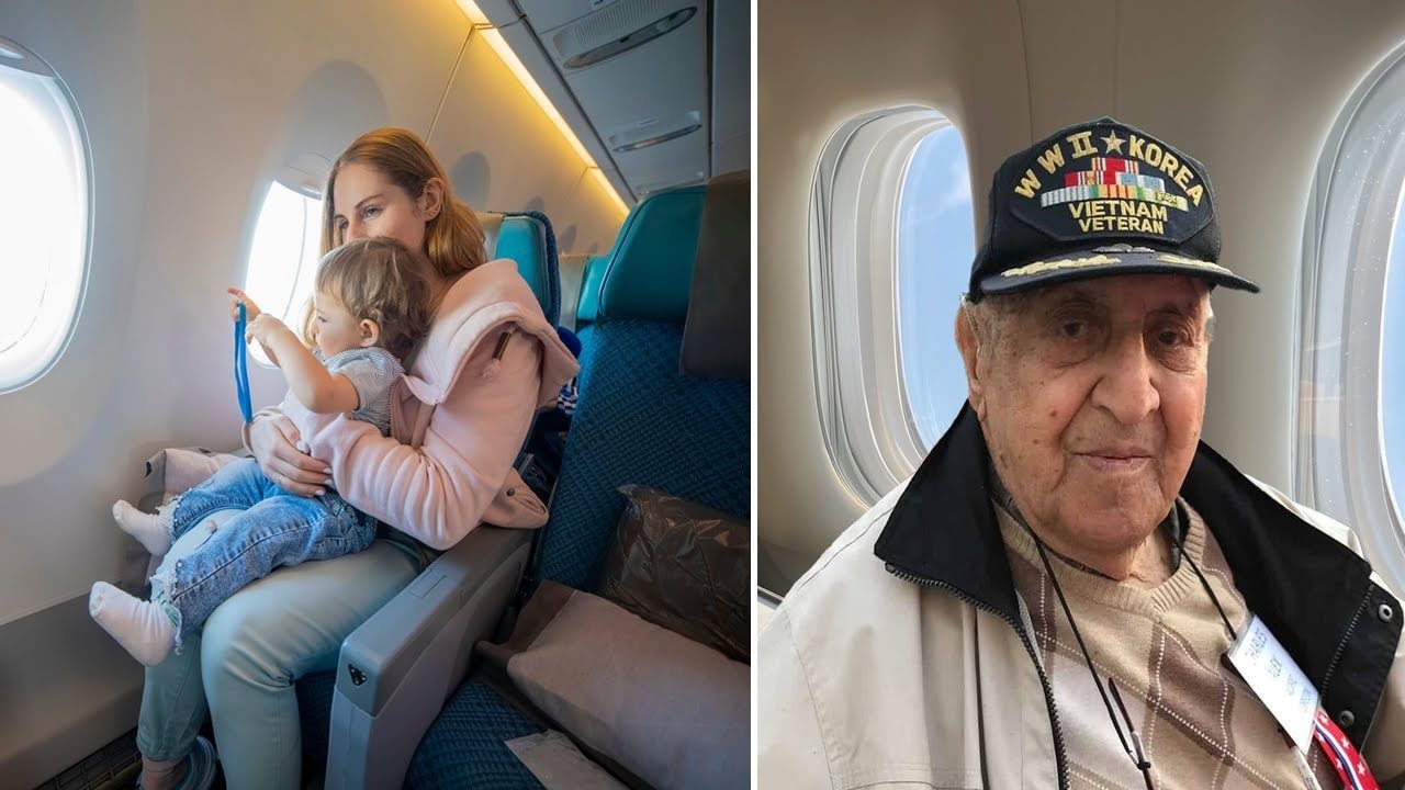 Mother Gives Up Plane Seat For Veteran, Turns Pale When She Realizes Who He Is