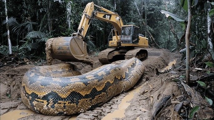 VIDEO O anaconda uriașă a fost surprinsă în Columbia și a pozat pentru cameră