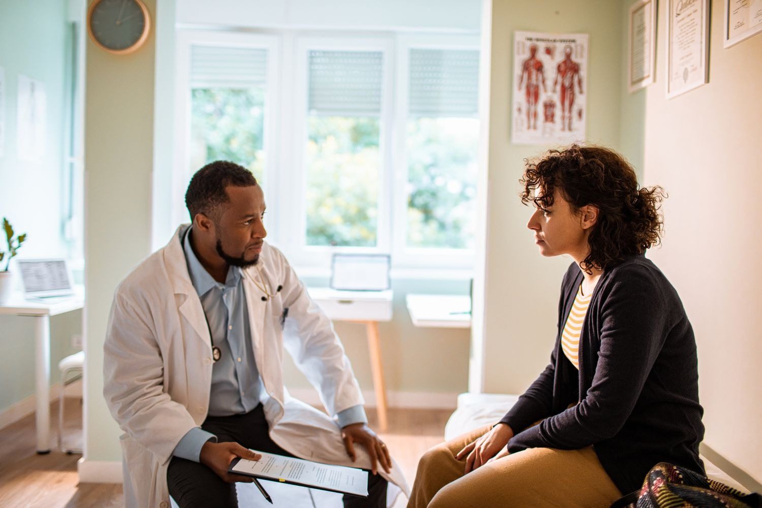 The doctor asked the couple to leave the room