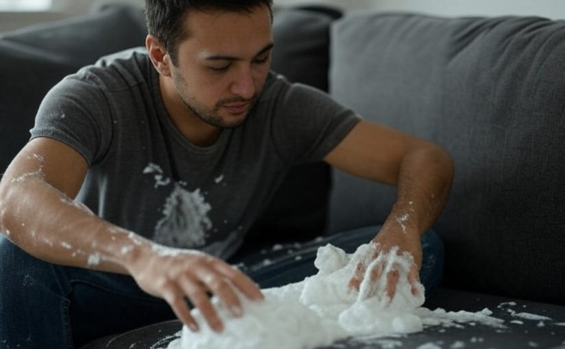 Étaler de la mousse à raser sur son canapé est une excellente idée ➤ Buzzday.info