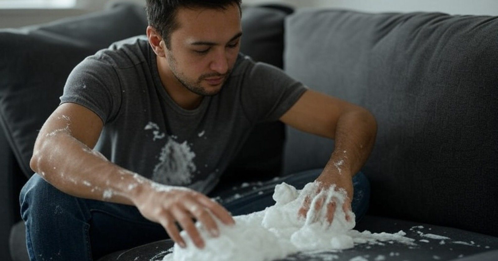 Étaler de la mousse à raser sur son canapé est une excellente idée ➤ Buzzday.info