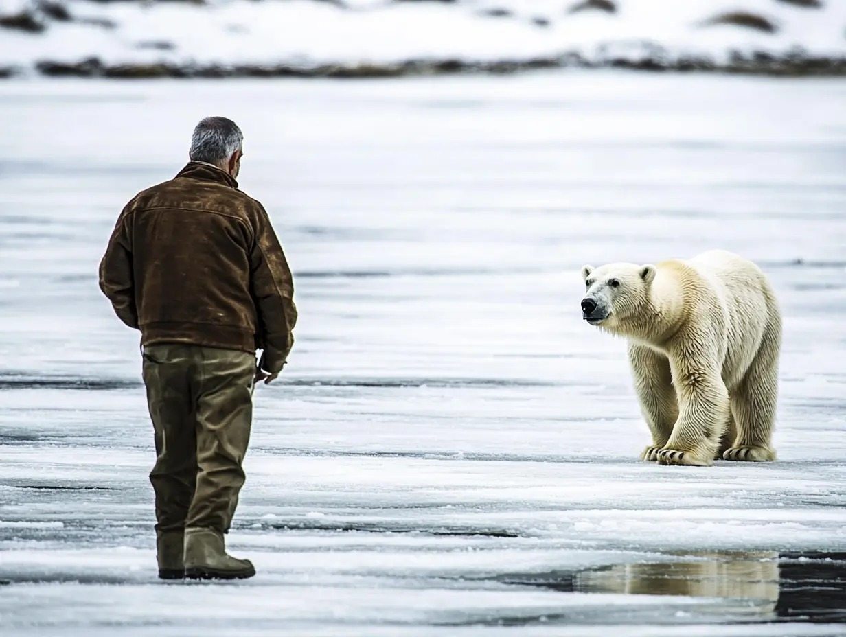 Ursul Polar se Apropie de Pescari – Urmăriți