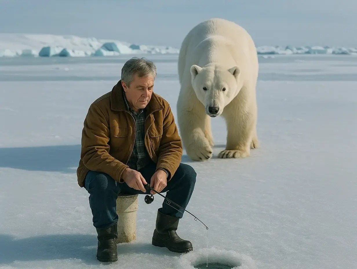 Ursul Polar se Apropie de Pescari – Urmăriți