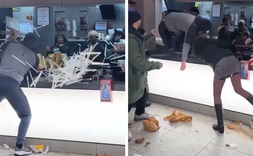 Video: Mass brawl at McDonald’s: Employees and customers throw food ➤ Buzzday.info