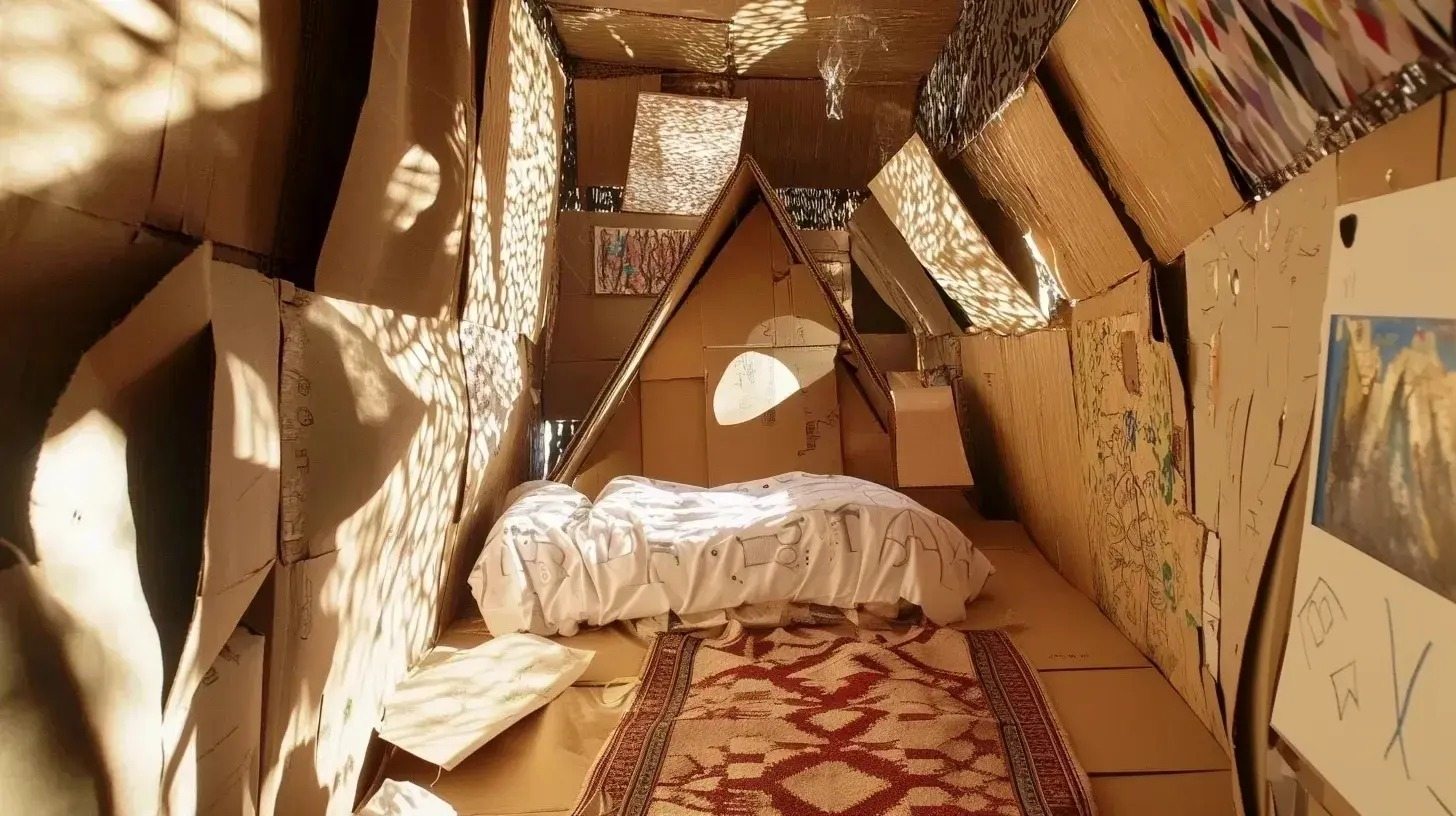 This young woman lives in a cardboard house – don’t judge her until you see inside