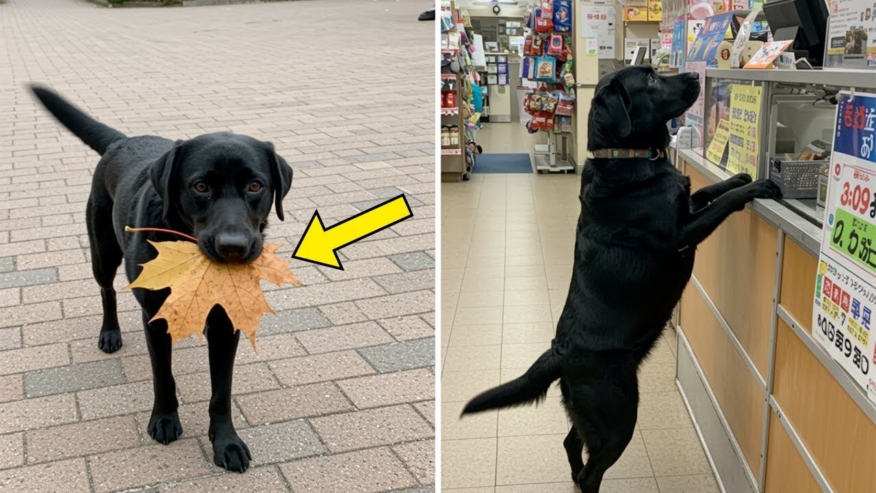 Stray Dog Drops A Leaf At Shop Every Morning – One Day, The Shop Owner Follows It.