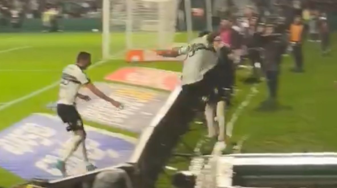 A player scored a goal and then immediately disappeared into the ground: the incredible moment was captured on video