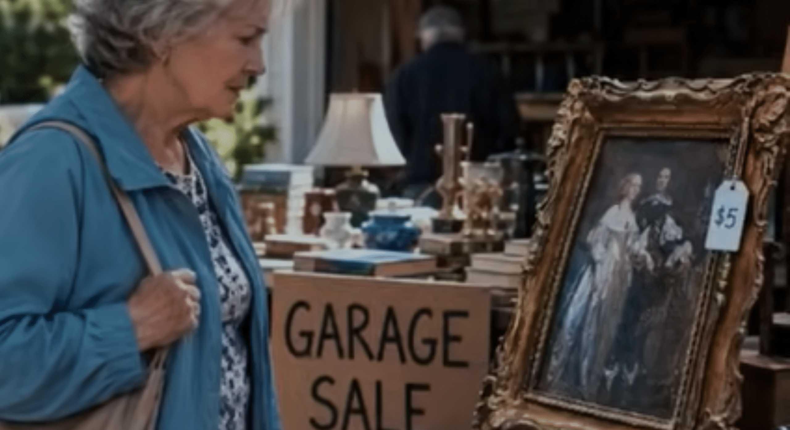 Old Woman Buys a $5 Painting – What She Finds Behind the Frame Changes Her Life